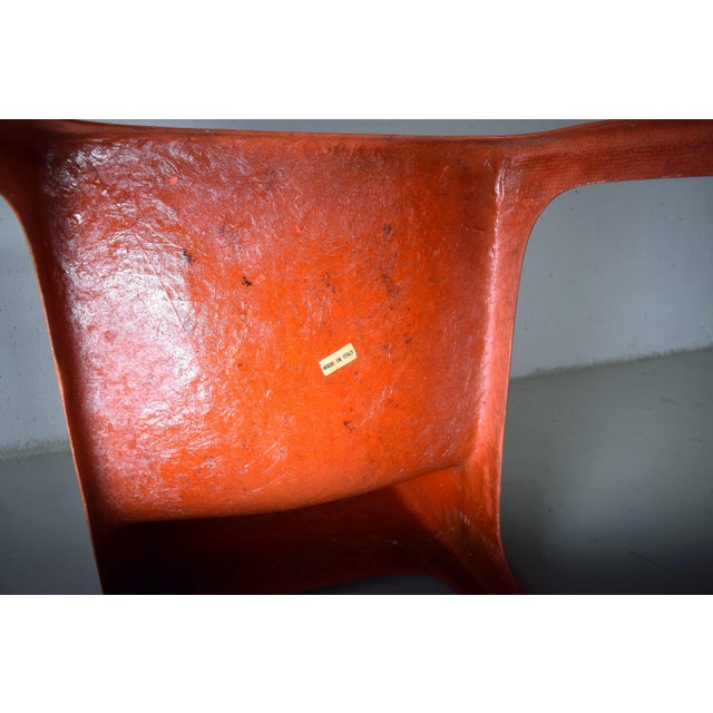 Space Age Italian Orange Chairs, 1960s, Set of 4 For Sale - Image 10 of 14