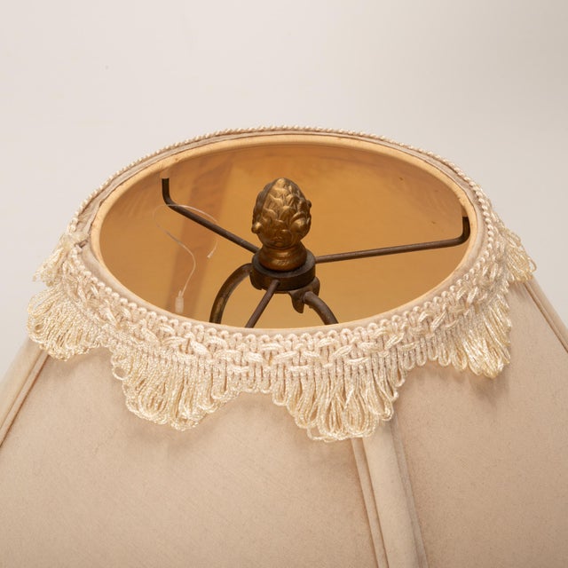 Vintage Mid Century Hollywood Regency Brass Candlestick Tree Trunk Tripod Footed Accent Floor Lamp For Sale In Tampa - Image 6 of 11