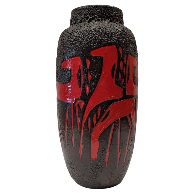 German Fat Lava Ceramic Vase from Scheurich Keramik, Germany, 1950s For Sale