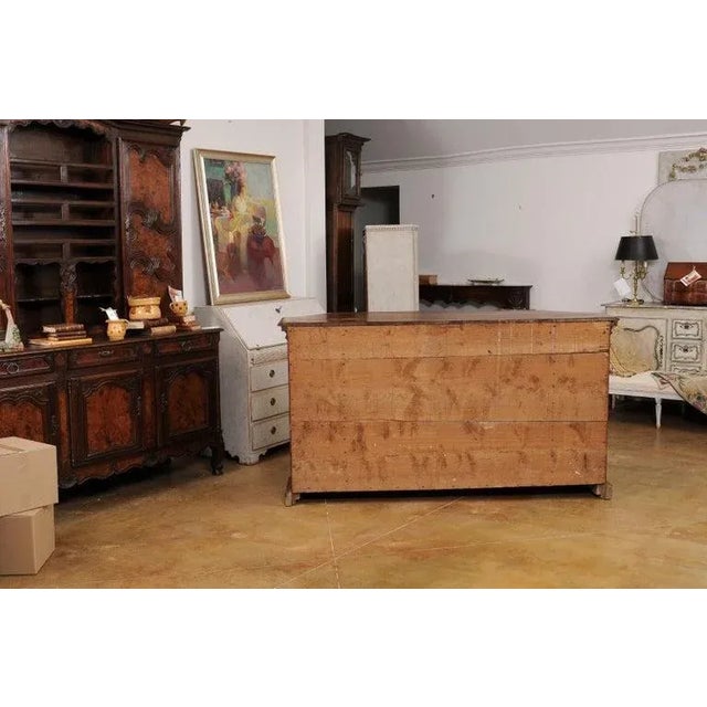 17th Century Italian Walnut Dresser with Four Drawers and Canted Lateral Doors For Sale - Image 10 of 13