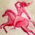 Contemporary Original Red Mythological Warrior on Horse Painting by Tatiana Duperault, 12" Square, Gold Framed For Sale - Image 3 of 4