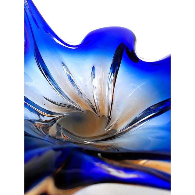 Handmade Cobalt Blue Murano Glass Bowls, Italy, 1970s, Set of 2 For Sale - Image 9 of 17