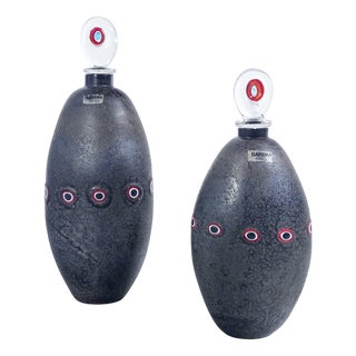 Blown Glass Vases by A. Barbini, Set of 2 For Sale