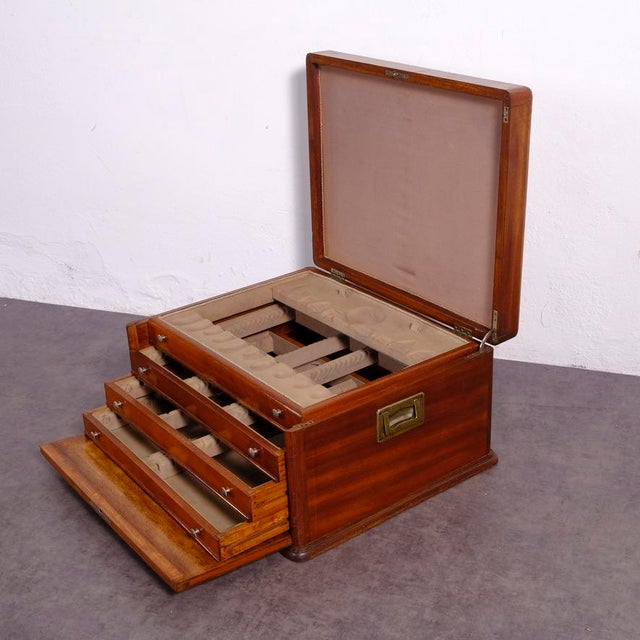 Antique Art Deco Wooden Cutlery Chest, 1920s For Sale - Image 15 of 18