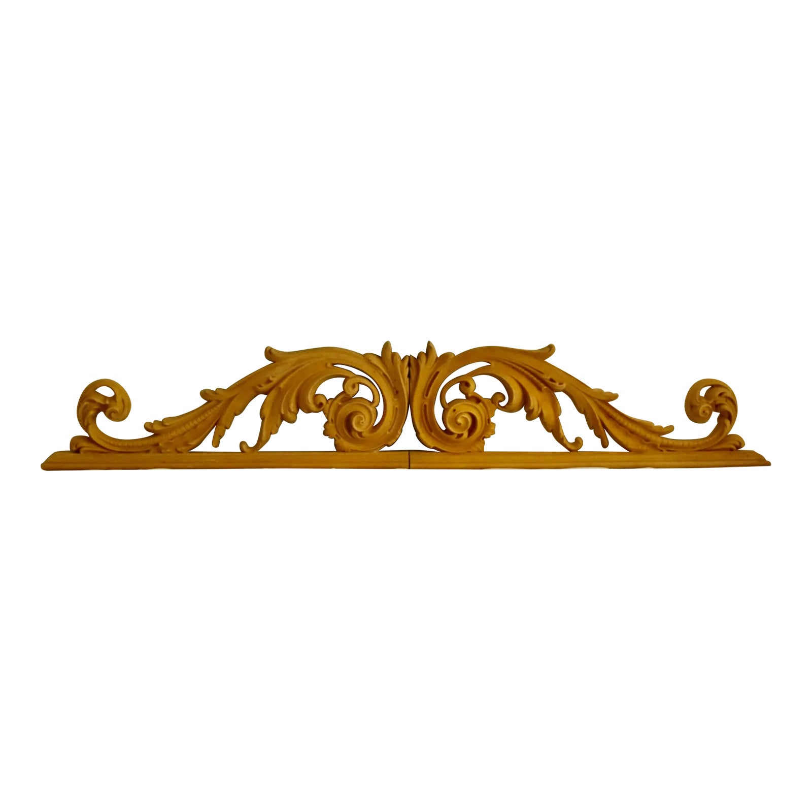 Vintage Wood Composite Pediments of Swirling Acanthus Leaves - A Pair ...