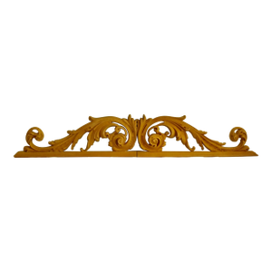 Vintage Wood Composite Pediments of Swirling Acanthus Leaves - A Pair