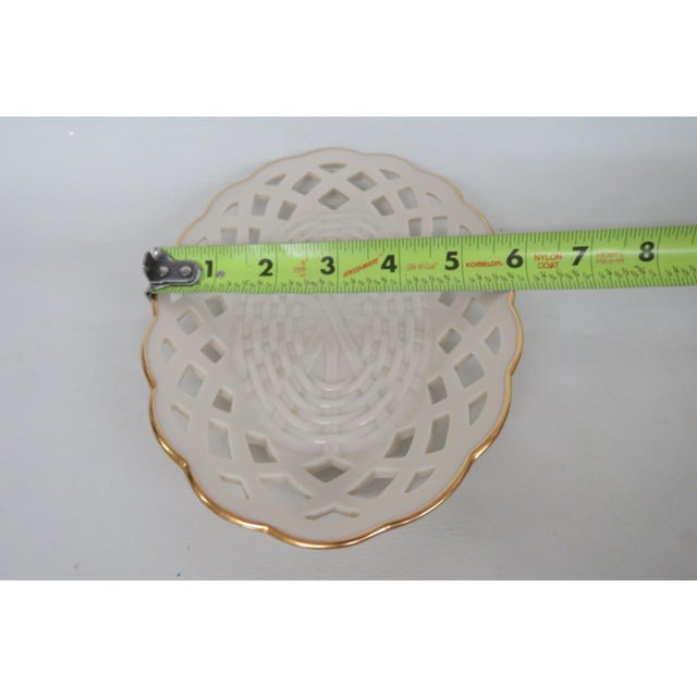 Lenox China Wicker Candy Servers Pair of 2 Porcelain Dishes 24k Gold Trim 4933b For Sale - Image 9 of 15
