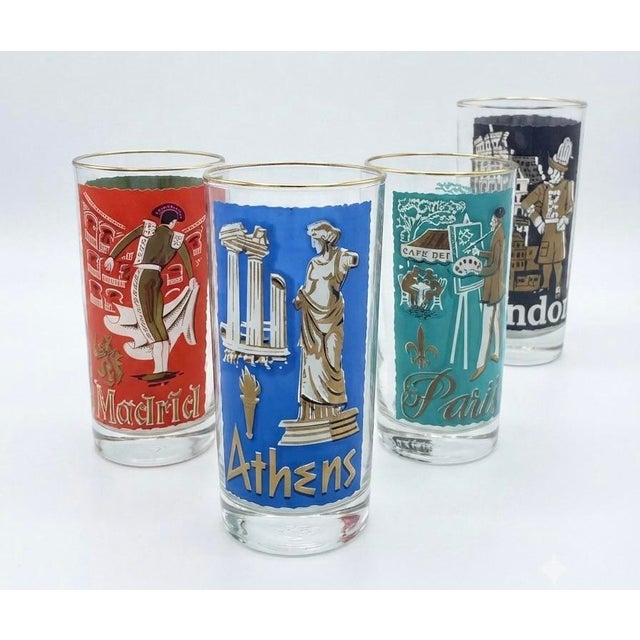 Glass 1960s Libbey Glass Co. "Cities of the World" Glassware Collection. Set of 5 For Sale - Image 7 of 7