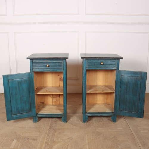 Wood Swedish Painted Bedside Cupboards, 1890s, Set of 2 For Sale - Image 7 of 10