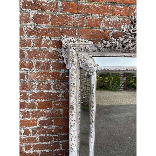19th Century French Carved Wood & Gesso Mirror For Sale - Image 3 of 9