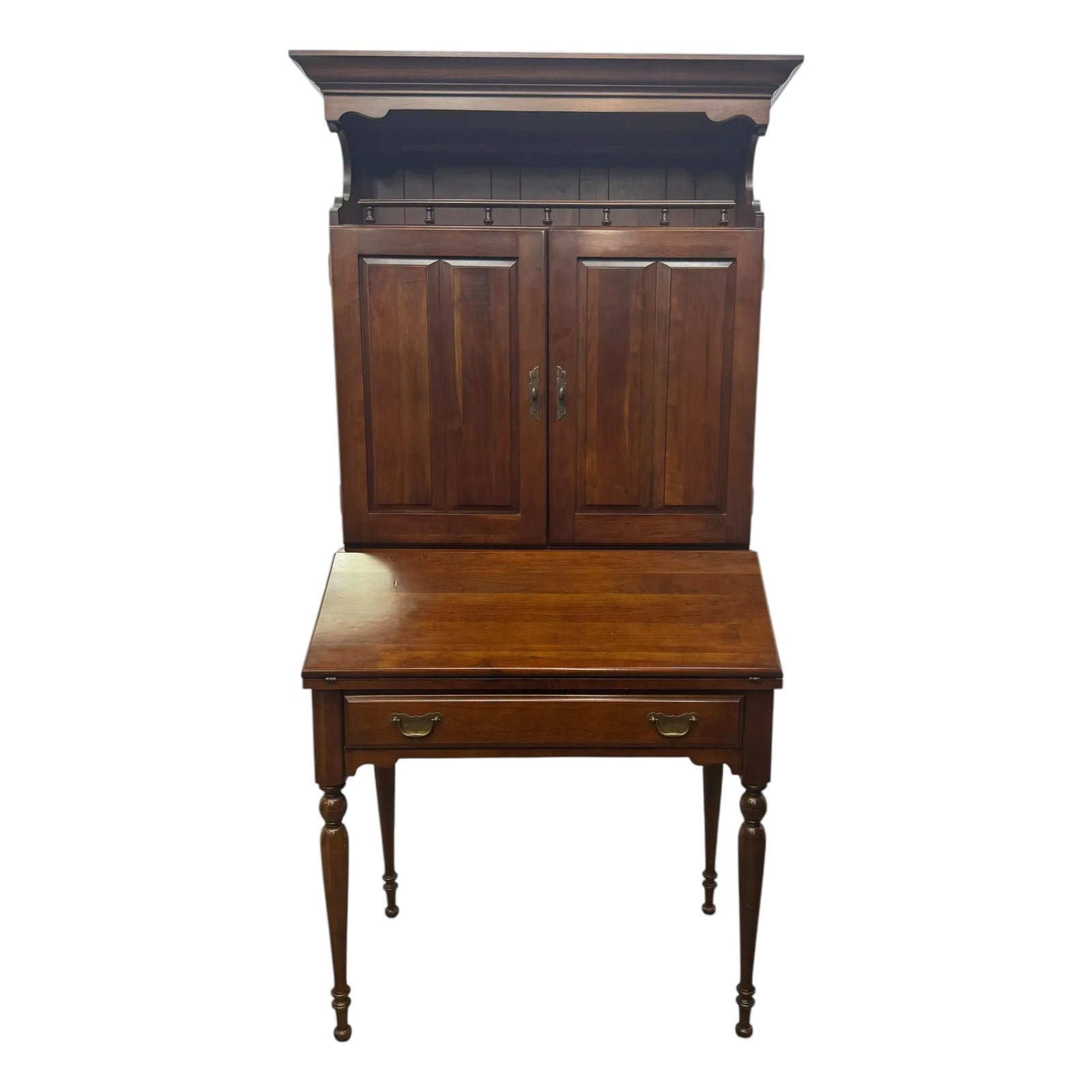 Vintage Traditional American Style Mahogany Secretary Desk & Hutch ...