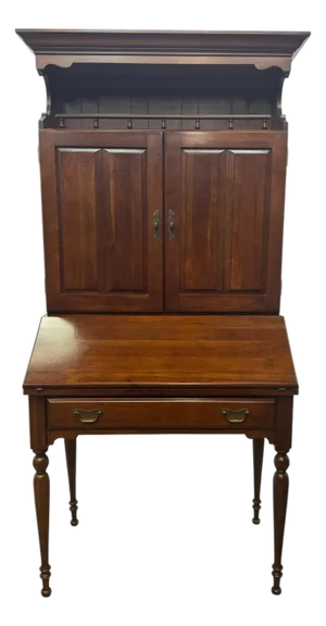 Vintage Traditional American Style Mahogany Secretary Desk & Hutch