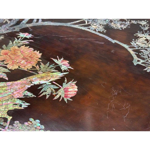 Chinese Export, Ebonized Wood, Mother-of-Pearl, Center Table, China, 1900 For Sale - Image 17 of 18