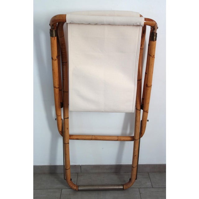 Folding Bamboo and Brass Deck Chairs, Italy, 1960s, Set of 2 For Sale - Image 15 of 16