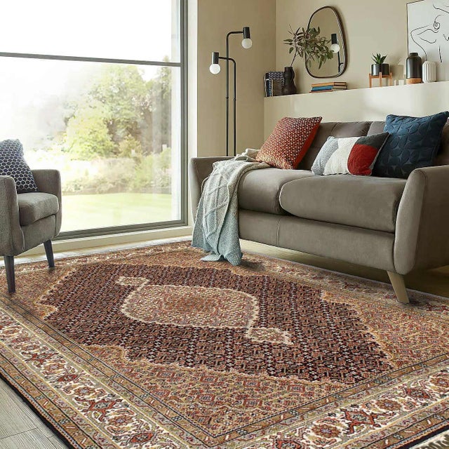 2020s 2020s Tabriz Hand Knotted Mahi Design Silk & Wool Rug For Sale - Image 5 of 5