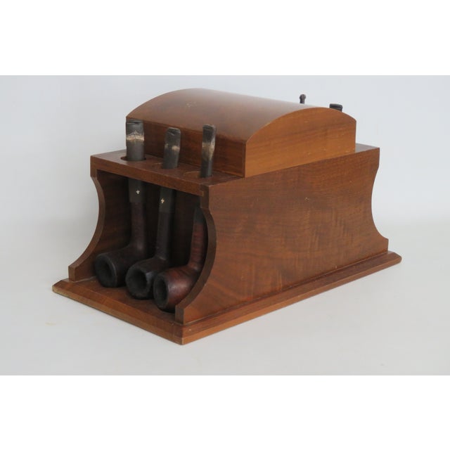 Alfred Dunhill of London Wood Humidor Pipe Stand 9pc Total Set With Pipes 4988b For Sale - Image 10 of 18