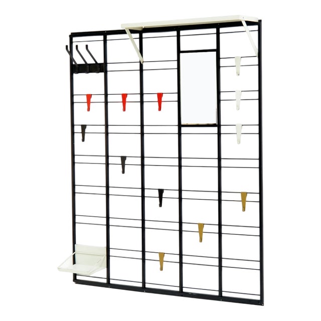 Toonladder Coat Rack by Tjerk Reijenga for Pilastro, 1950s, Set of 17 For Sale