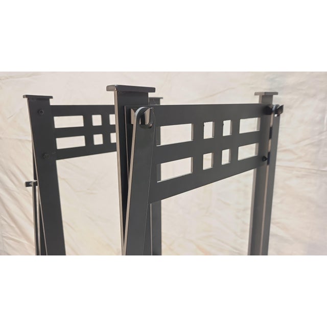 Traditional Late 20th Century Andirons Firewood Holder Set- 4 Pieces For Sale - Image 3 of 5