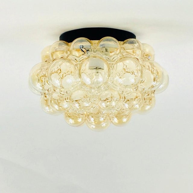 Large mid-century modern bubble glass ceiling mount fixture designed by helena tynell for limburg (germany, 1970s). Light...