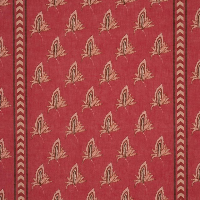 SAMPLE - Schumacher X Laura Gonzalez Bangalore Imagination Fabric In Rouge For Sale