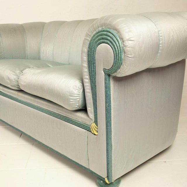 Wood Moiré Silk Sofas from Style Arte, 1980s, Set of 2 For Sale - Image 7 of 18