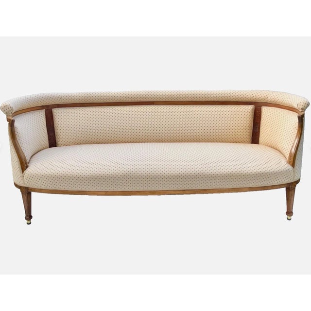 Swedish Antique Sofa in Beige Upholstery, from 19th Century Crafted in Sweden during the Gustavian era, this refined...