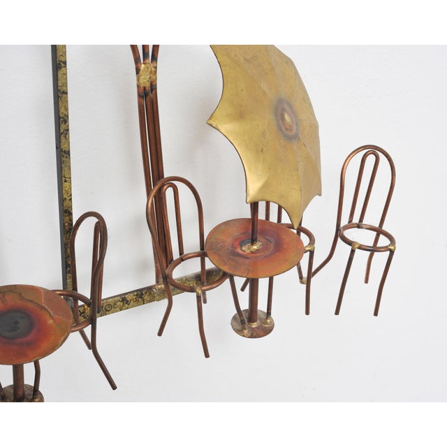C. Jeré Attrib. Brass Parisian Café Bistro Wall Sculpture For Sale - Image 14 of 18