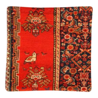 Vintage Hand Knotted Farahan Rug Pillow K73 Pillow 20" For Sale