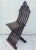 Brown Moroccan / Syrian Mother-Of-Pearl Walnut Wood Folding Chair For Sale - Image 8 of 9