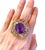 Purple Bochic “Orient” Vintage Sapphire & Amethyst Cocktail Ring 18K Gold & Silver For Sale - Image 8 of 13
