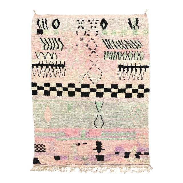 Multicolored Moroccan Wool Rug For Sale