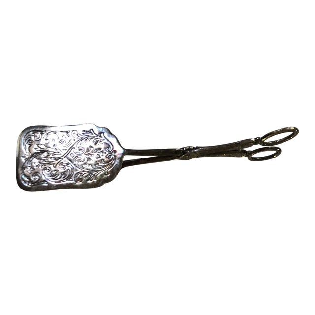 Mid 20th Century Silver-Plate Dessert Tongs For Sale