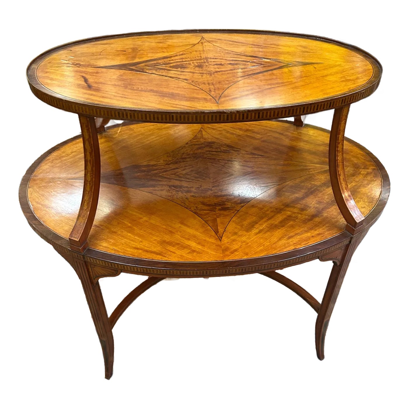 Antique Two Tier Edwardian Style Butler's Table | Chairish