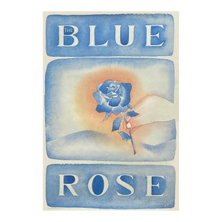 1980 Jean Michel Folon the Blue Rose Poster For Sale