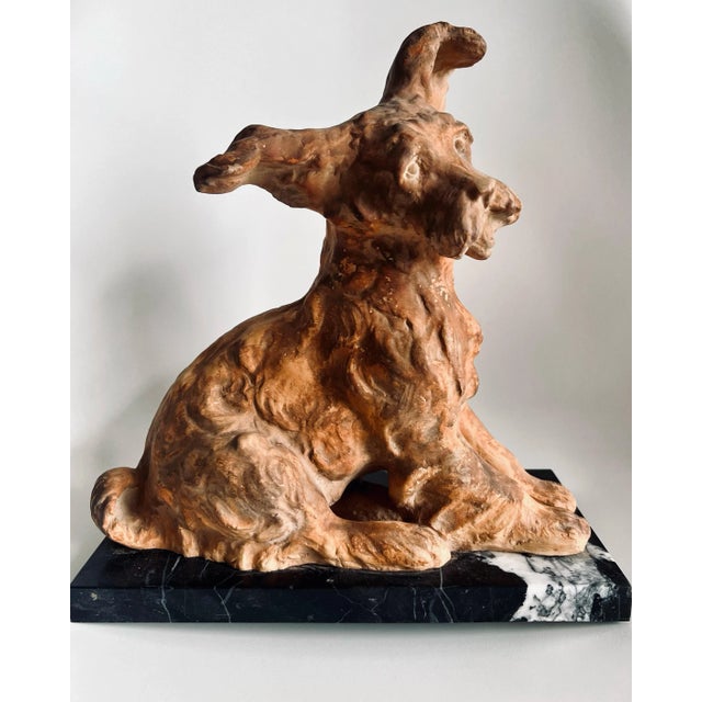 Stone 20th Century Artisan Handcrafted Terracotta Dog Sculpture For Sale - Image 7 of 8