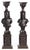 Pair of 19th-century columns made of chestnut wood with carvings, decorated with male figures holding templar crosses....