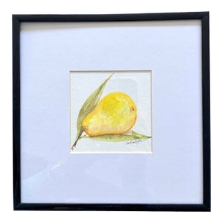 "Perfect Pear Watercolor Painting by Sandra Wright For Sale