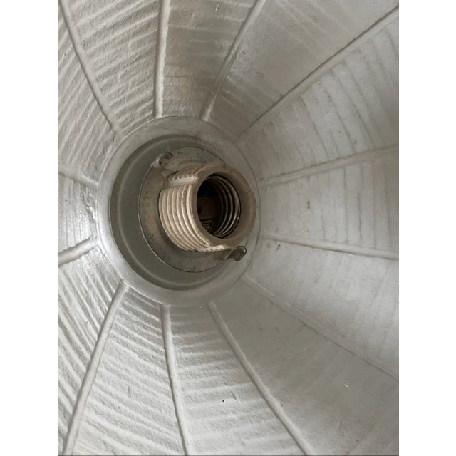 Mid 20th Century Vintage Hanging Ribbed Clear Glass Swag Lamp Shade For Sale - Image 5 of 8