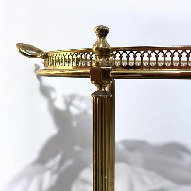 Vintage French Brass Bar Cart from Maison Baguès For Sale - Image 6 of 13