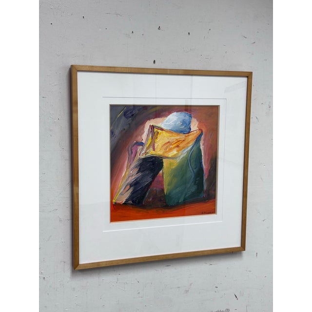 Circa 2001 Albert E. Smith Custom Framed Abstract Painting For Sale - Image 4 of 12