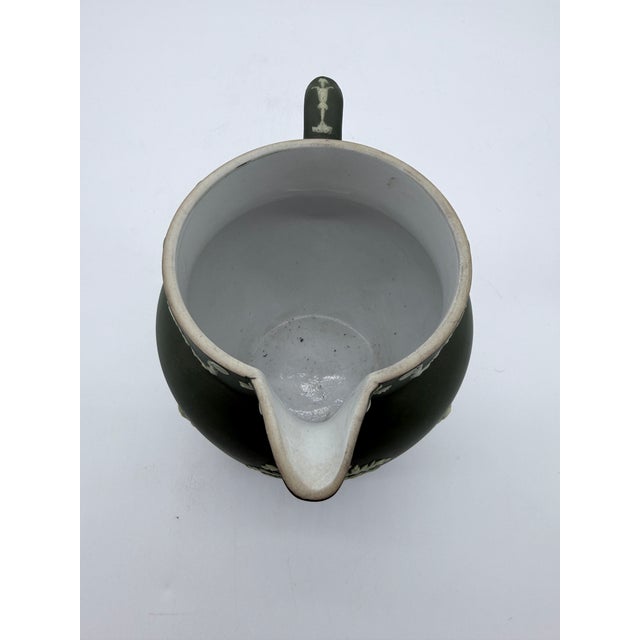 Olive Antique Olive Green Wedgwood Jasperware Pitcher England, Circa 1891–1908 For Sale - Image 8 of 18