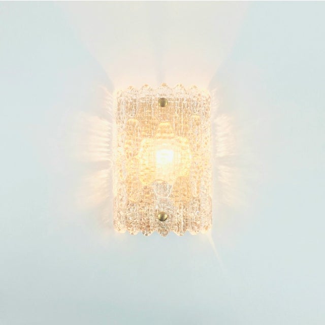 Mid-Century Modern 1960s Mid-Century Modern Scandinavian Glass & Brass Wall Light/Sconce by Carl Fagerlund for Orrefors For Sale - Image 3 of 9