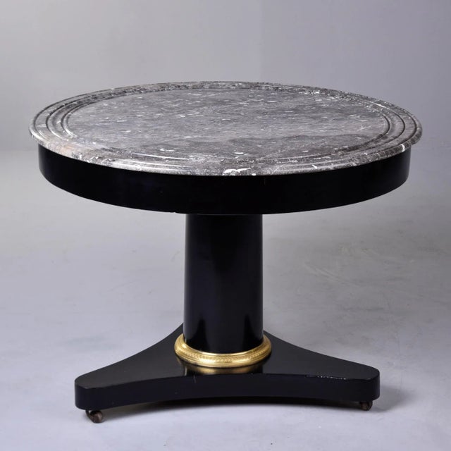 Ebonised 19th Century Mahogany Round Center Empire Table With Marble Top For Sale - Image 11 of 13