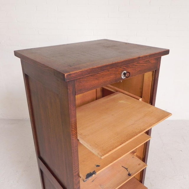 Oak Roller Shutter Cabinet with Shutter, 1930s For Sale - Image 18 of 18