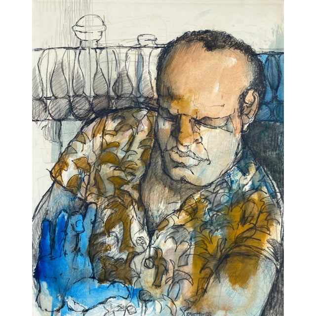 1966 Painting of a Man by Riette For Sale