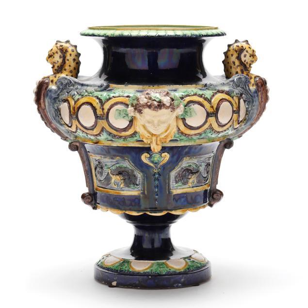 Late 19th Century Late 19th Century Majolica Urn For Sale - Image 5 of 7