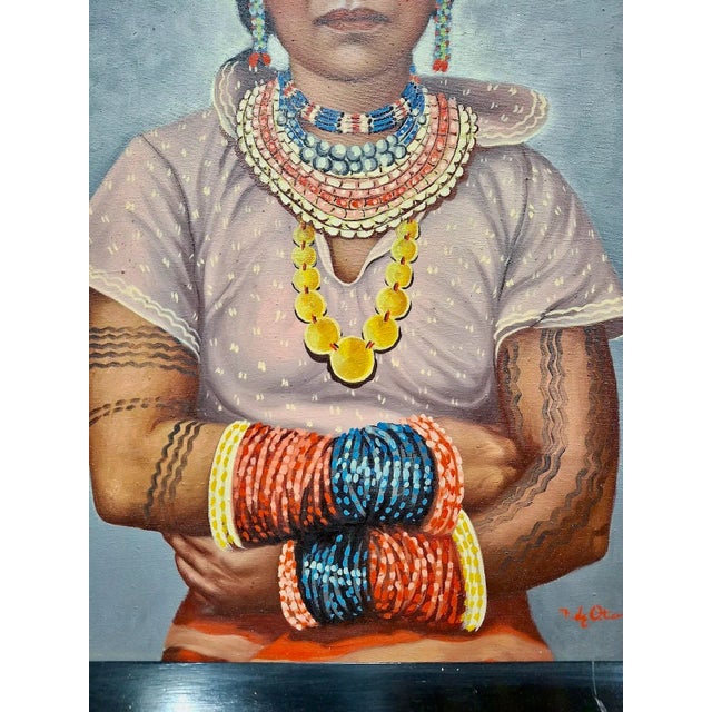 A Pair of Indigenous Filipino Portraits by F. O. Tanglao For Sale - Image 4 of 11