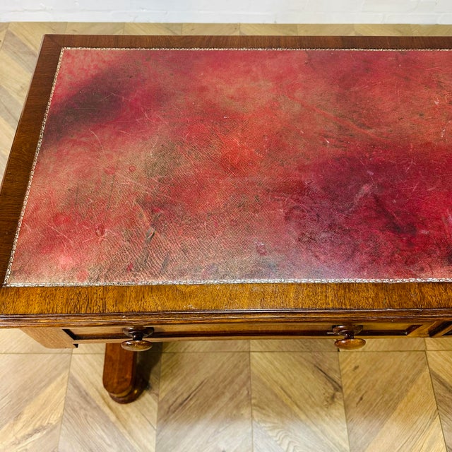 Antique English William IV Mahogany Library Table with Leather Top, 1830s For Sale - Image 16 of 18
