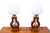 Art Deco lamps, circa 1950, Poland. Dimensions: height 59 cm / diameter 22 cm European Plug (up to 250V).The wiring of...