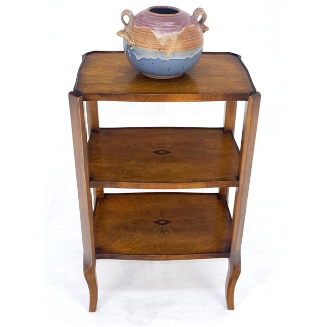 Traditional Fine Italian Inlaid 3 tier Stand Side End Table Mini Etagere Stunning MINT For Sale - Image 3 of 16